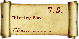 Thirring Sára névjegykártya